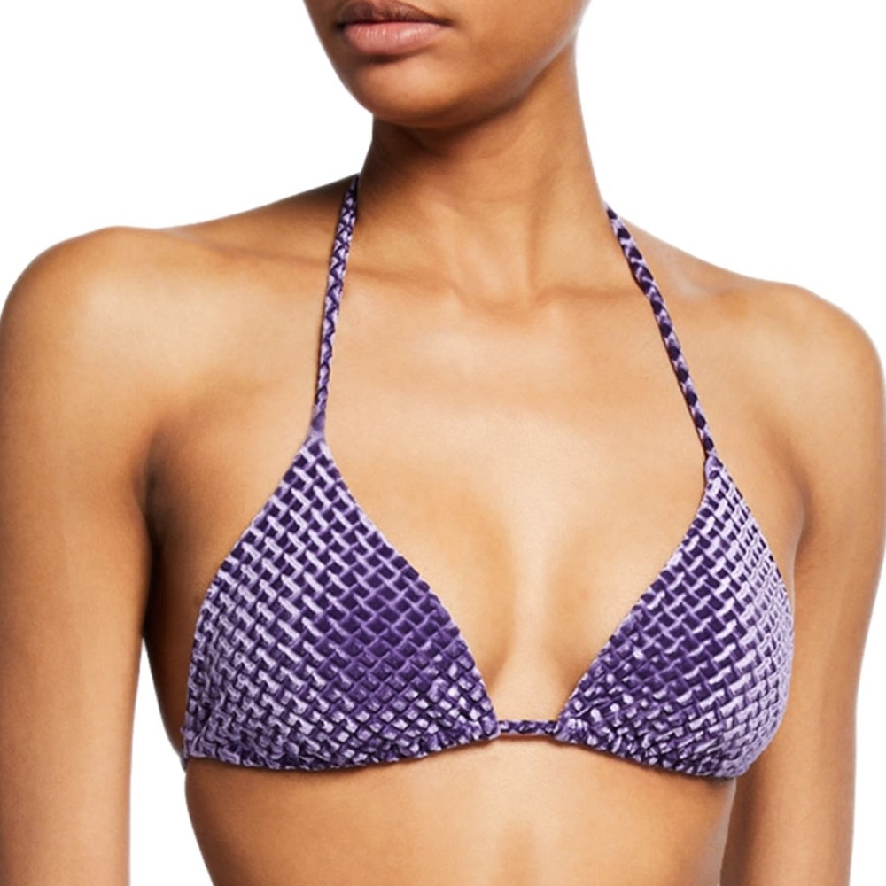 Onia "Megan" velvet bikini top | Size S